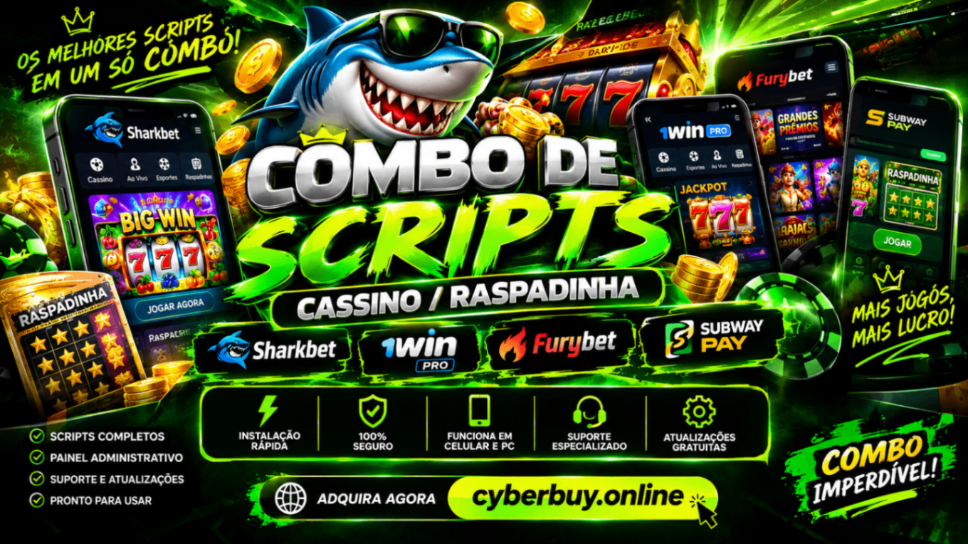 🤑🎰 COMBO DE SCRIPTS CASSINO/RASPADINHA (Sharkbet, 1Win pro, Furybet, Subwaypay e mais...)