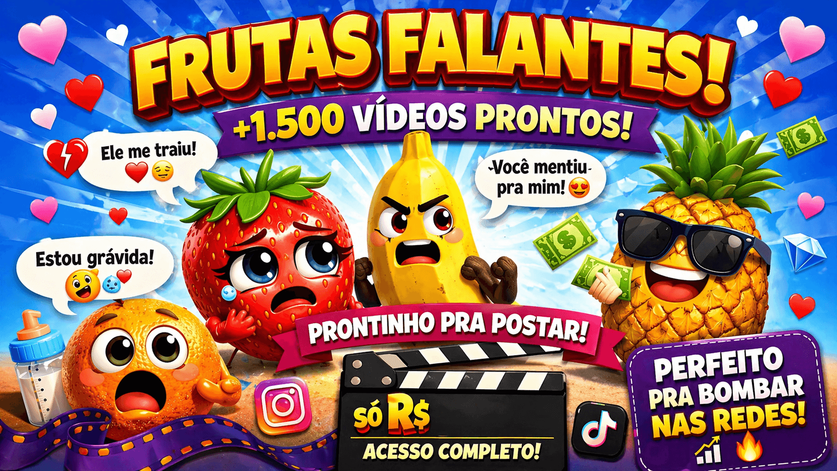 🍓 PACK DAS FRUTAS FALANTES 🍌🔥