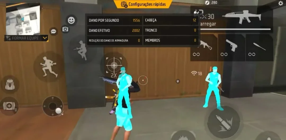 HOLOGRAMA AZUL/ROSA (FREE FIRE) VEJA PLAYERS ATRAVES DAS PAREDES
